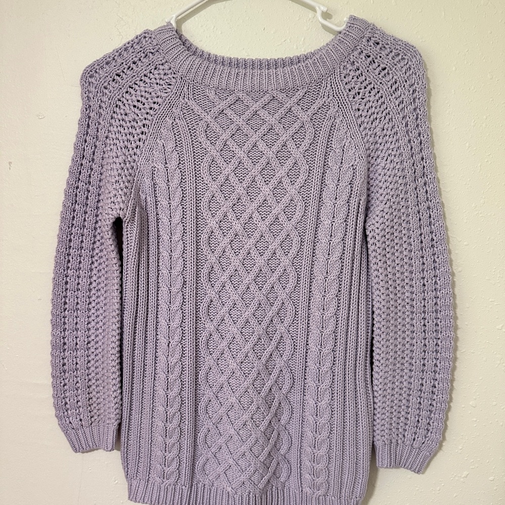 Zara Lilac Cable Knit Sweater